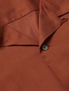 Mr P. - Convertible-Collar Twill Shirt - Brown