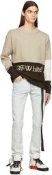 Off-White Brown & Taupe Color Block Sweater