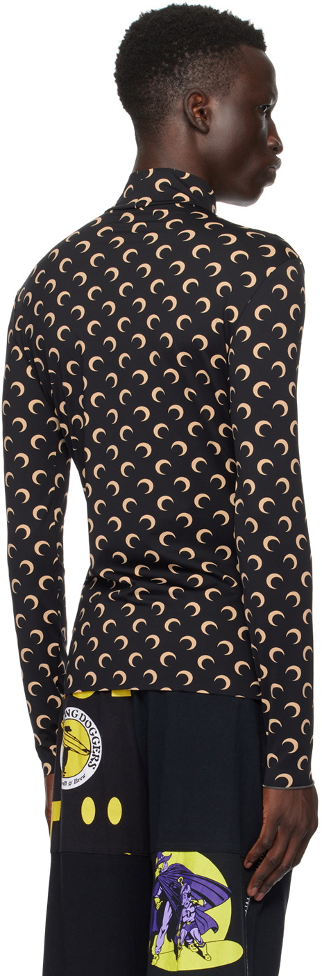 Marine Serre Black All Over Moon Turtleneck