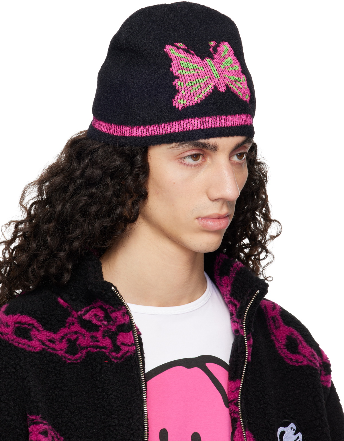 Chopova Lowena Black Cyber Butterfly Beanie Chopova Lowena