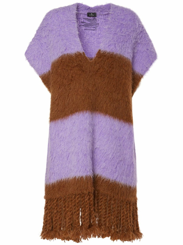 Photo: ETRO - Mohair & Alpaca Fringed Knit Mini Dress