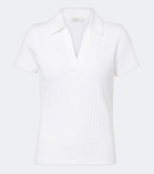 Vince Ribbed-knit cotton-blend polo shirt