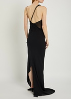 Aaron Esh 5 One Shoulder Silk-chiffon Maxi Dress Black