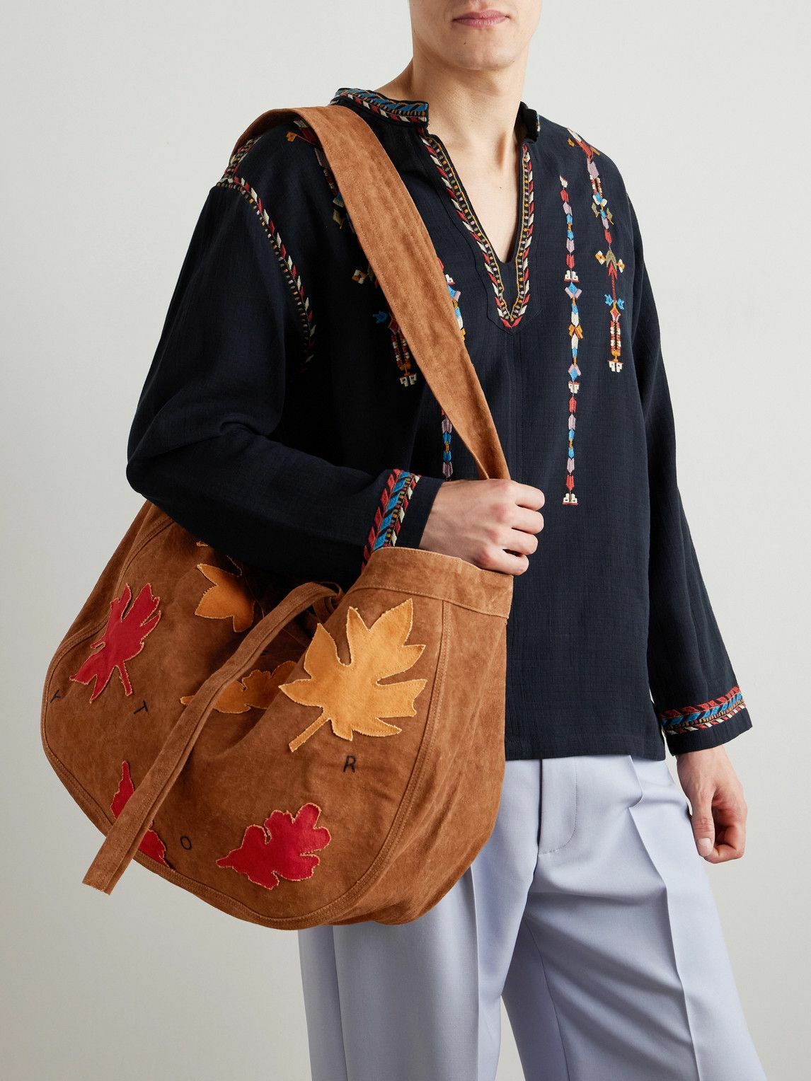 Story mfg. - Big Shop Logo-Embroidered Appliquéd Cotton-Canvas Tote Bag