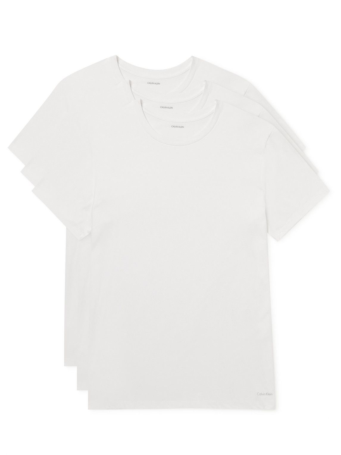 Calvin Klein Underwear - Three-Pack Cotton-Jersey T-Shirts - White ...