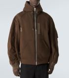 Sacai Cotton-blend and twill hoodie