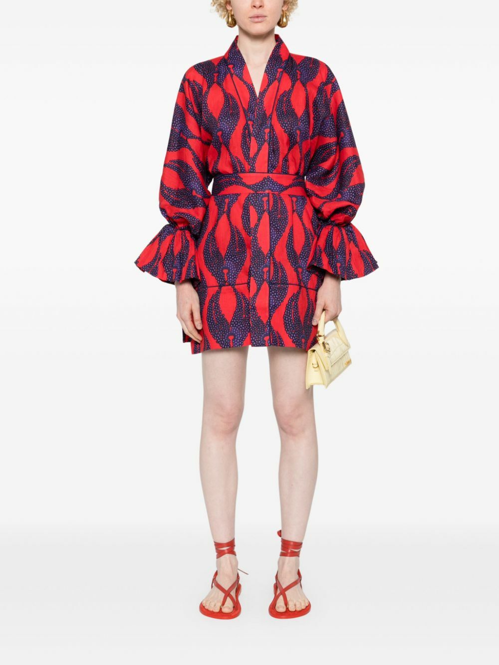 Maison La Plage Red Ravello Linen Mini Dress