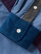Beams Plus - Colour-Block Corduroy Shirt - Blue