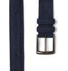 Anderson's - 3.5cm Navy Suede Belt - Blue