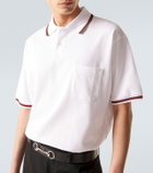 Gucci Web Stripe cotton-blend piqué polo shirt