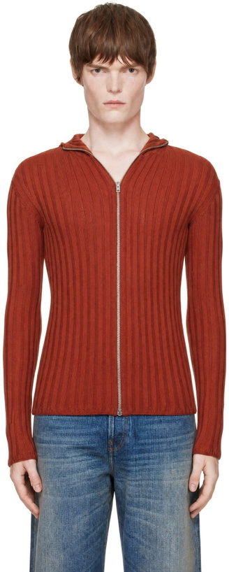 Photo: Acne Studios Red Zip-Up Hoodie