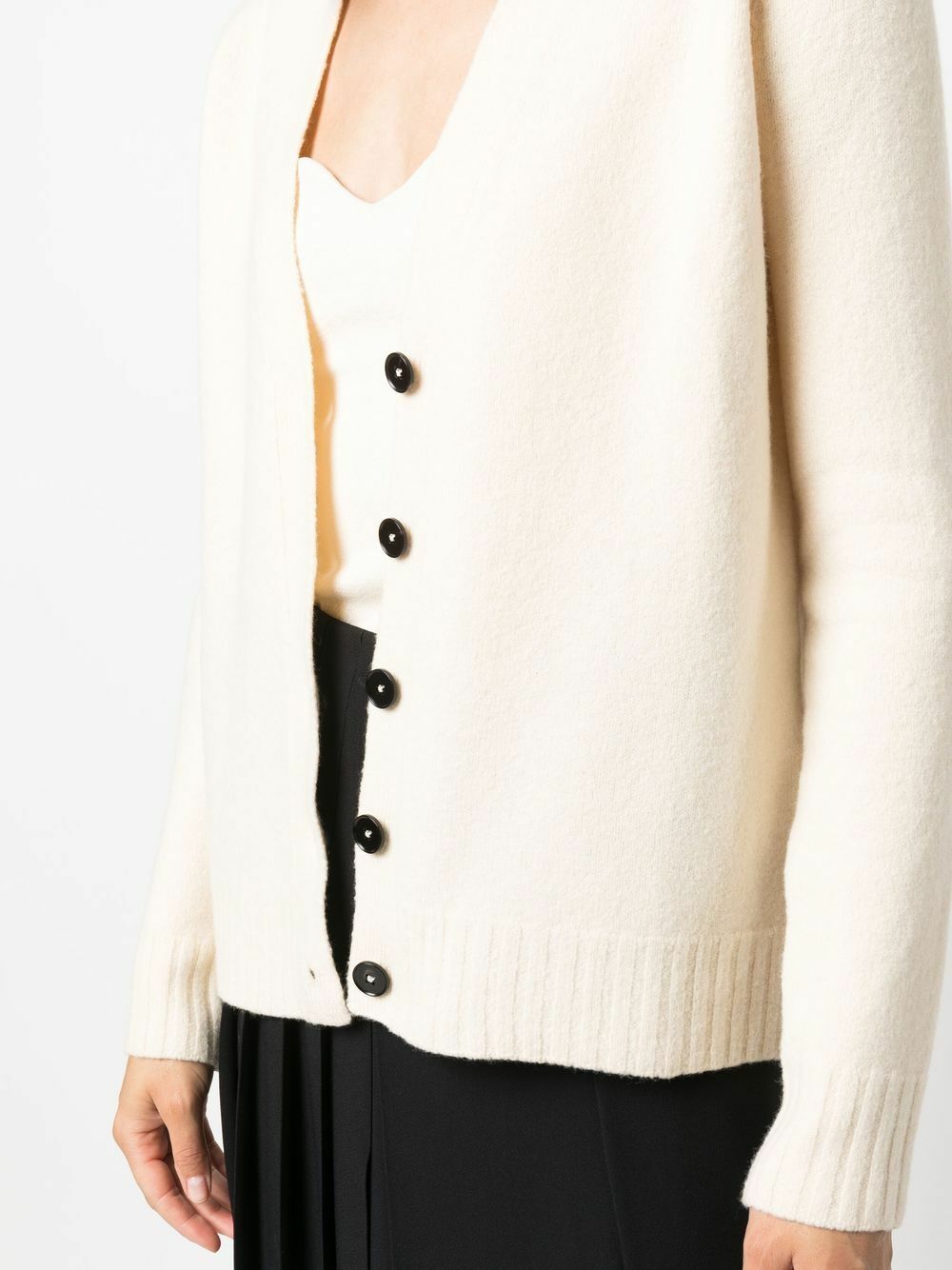 Jil Sander Black Alpaca Leather Cardigan
