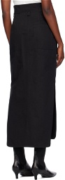 Mame Kurogouchi Black Vented Midi Skirt