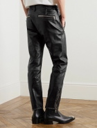 Alexander McQueen - Slim-Fit Zip-Detailed Leather Trousers - Black