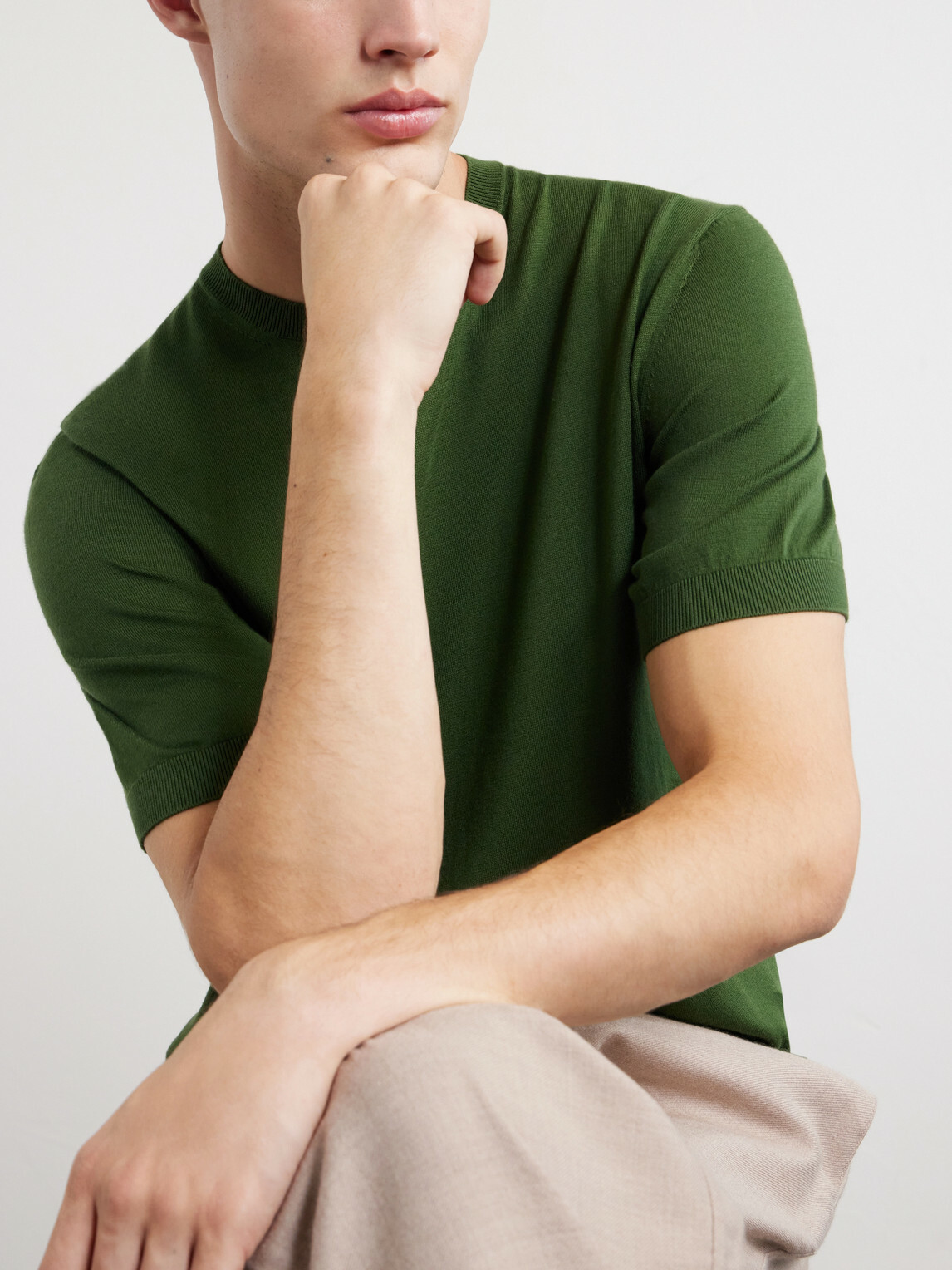 Zegna - Knitted Cotton T-Shirt - Green