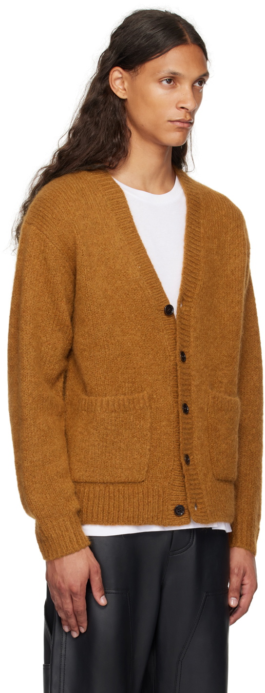 Dries Van Noten Orange Alpaca Cardigan Dries Van Noten