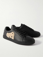 Palm Angels - Appliquéd Leather Sneakers - Black