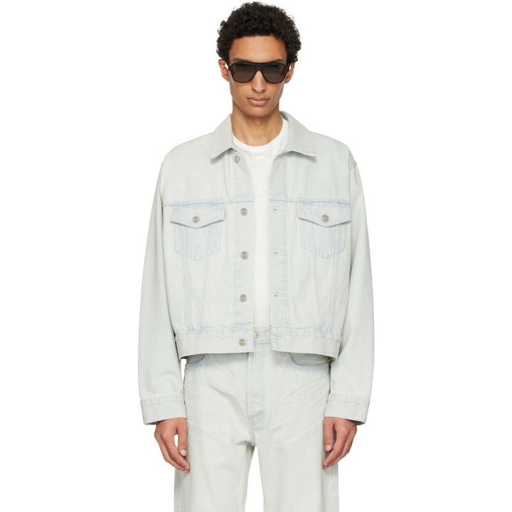 Photo: Fear of God Blue Bleached Denim Classic Trucker Jacket