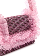 Self-portrait X Christopher Kane Lace and Crystal-embellished top Handle bag - Pink - One Size