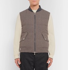 Brunello Cucinelli - Reversible Houndstooth Wool and Cashmere-Blend Quilted Down Gilet - Men - Brown