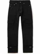Off-White - Wave Off Tapered Cotton-Canvas Cargo Trousers - Black