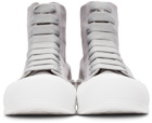 Alexander McQueen Grey Canvas Deck Plimsoll High Sneakers