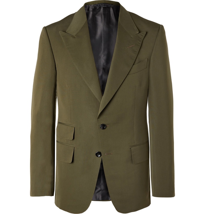 Photo: TOM FORD - Shelton Cotton and Silk-Blend Suit Jacket - Green