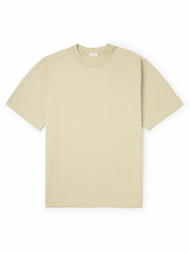 Photo: Burberry - Logo-Embroidered Cotton-Jersey T-Shirt - Neutrals