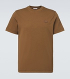 Moncler Leather-trimmed cotton jersey T-shirt