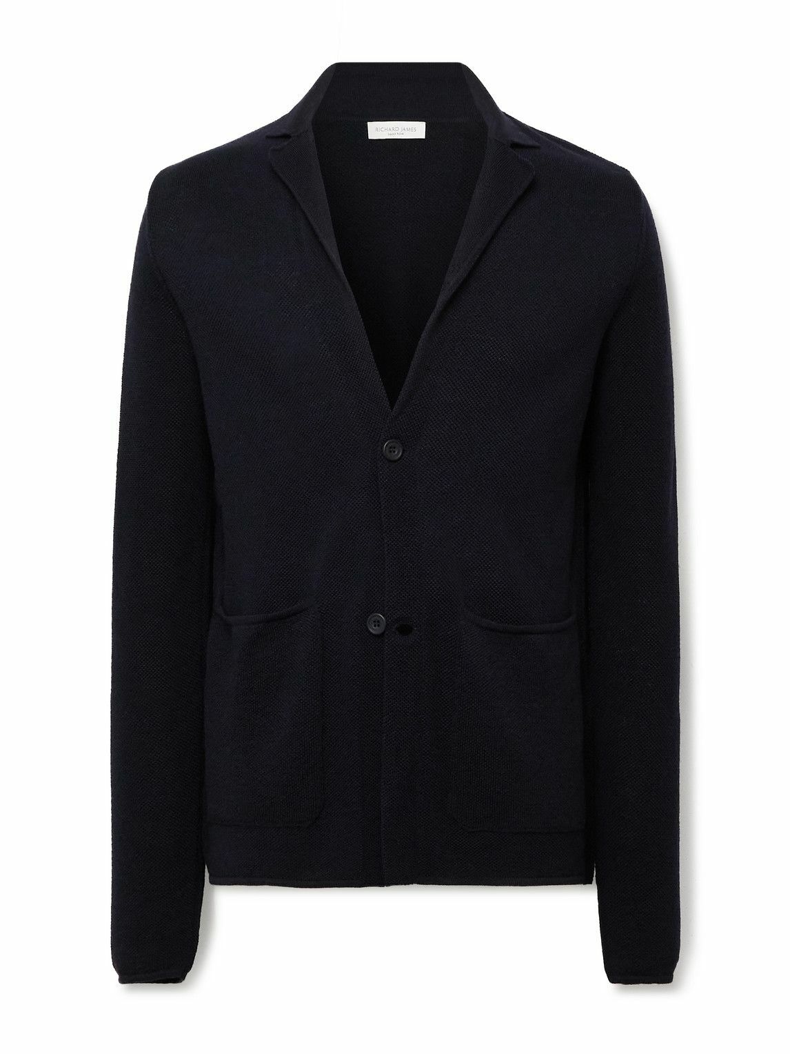 Richard James - Merino Wool Cardigan - Blue