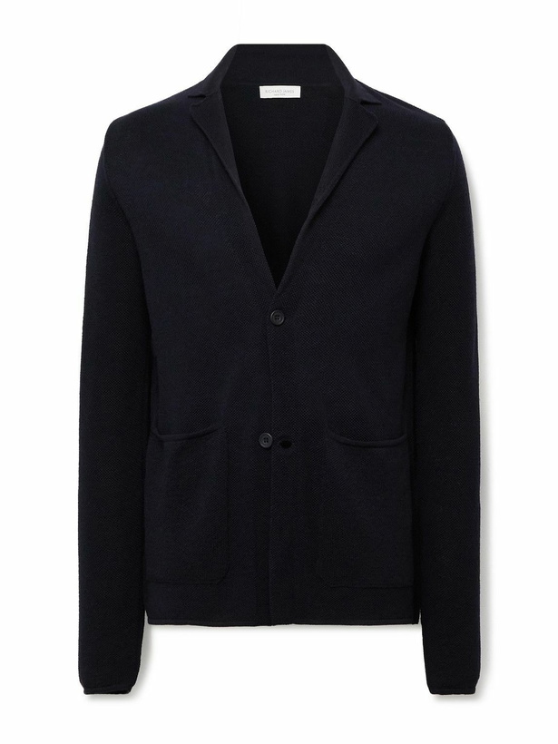 Photo: Richard James - Merino Wool Cardigan - Blue