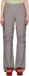 J.Kim Gray Smocked Flower Trousers