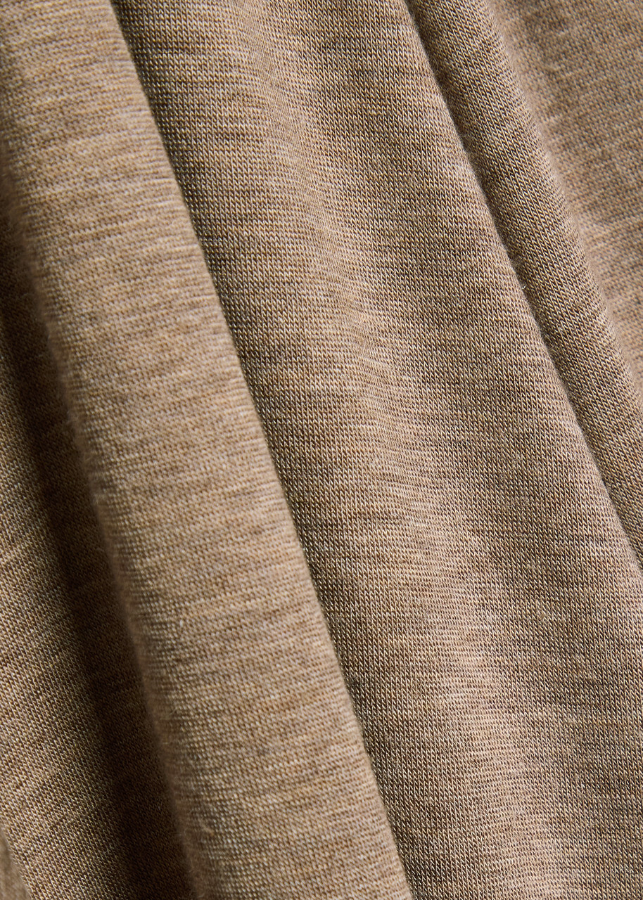 Vince Funnel-neck Jersey Midi Dress Beige