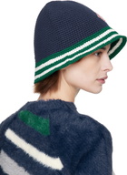 Casablanca Navy Stripe Crochet Bucket Hat