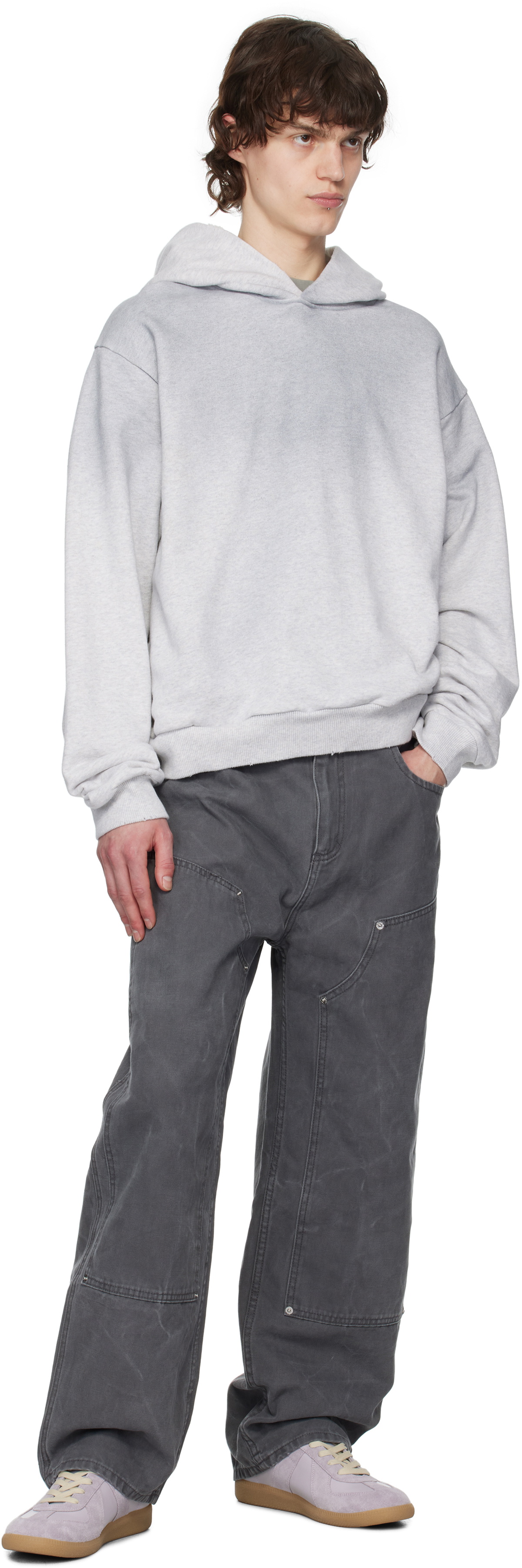 Eckhaus Latta Gray Double Knee Baggy Jeans Eckhaus Latta