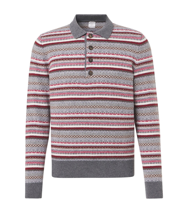 Photo: Eleventy Striped wool jacquard polo sweater