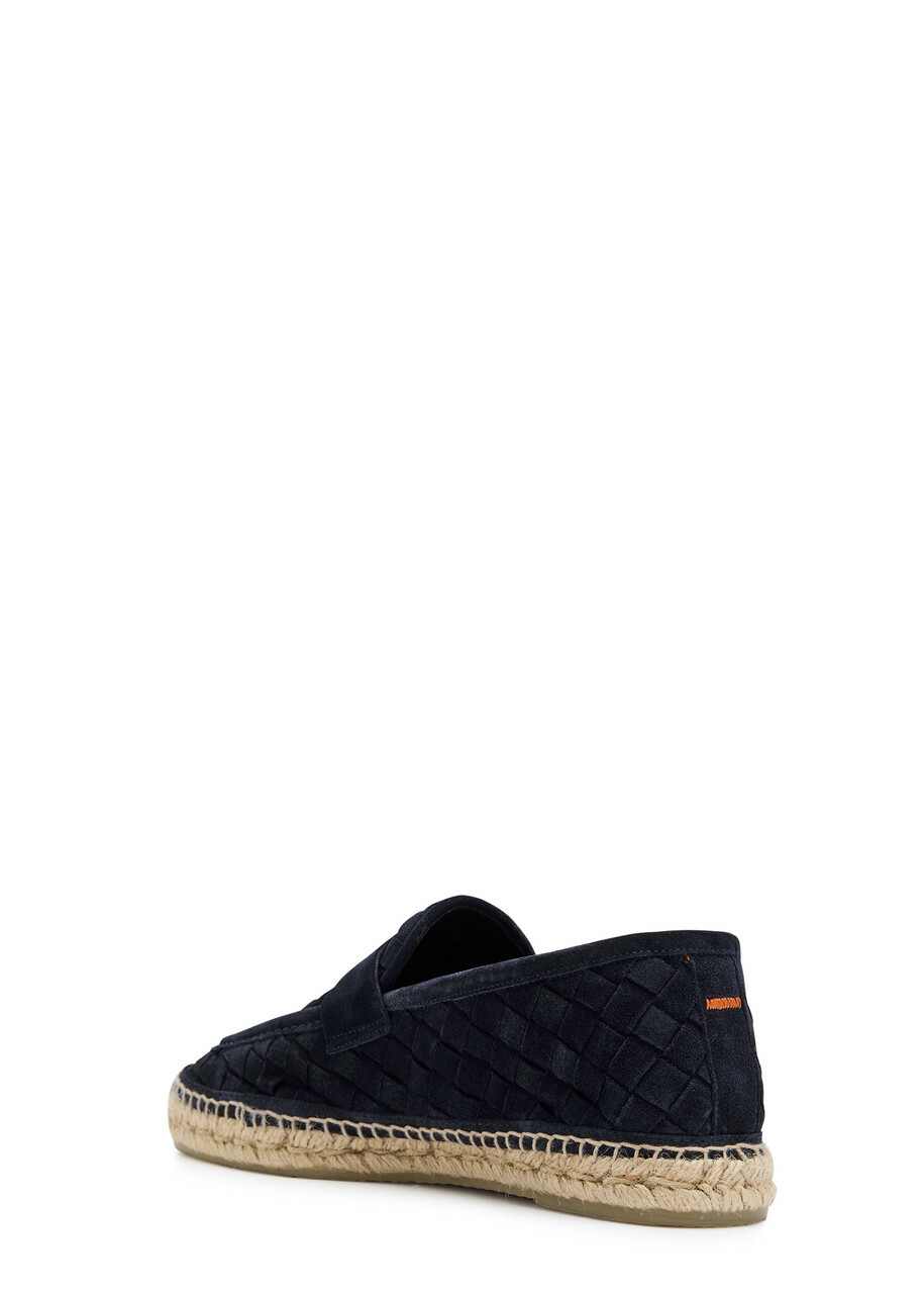 Castañer Nilo Braided Suede Espadrille Loafers Navy