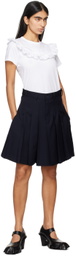 Comme des Garçons Girl Navy Wool Gabardine Miniskirt