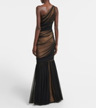 Norma Kamali Diana ruched fishtail gown