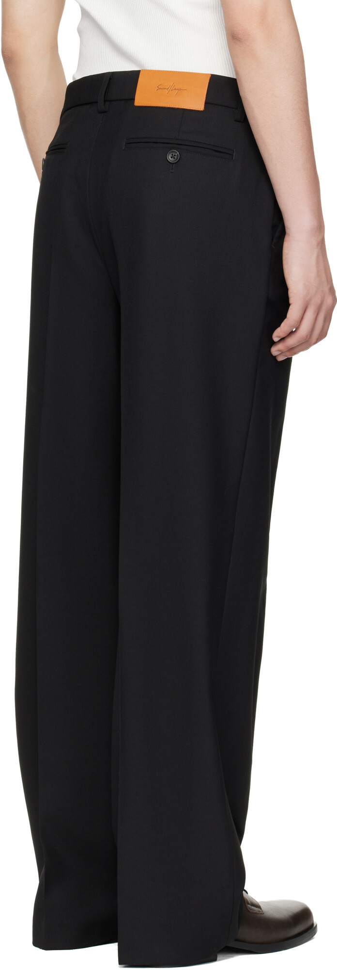 Second/Layer Black Relaxed Primo Trousers