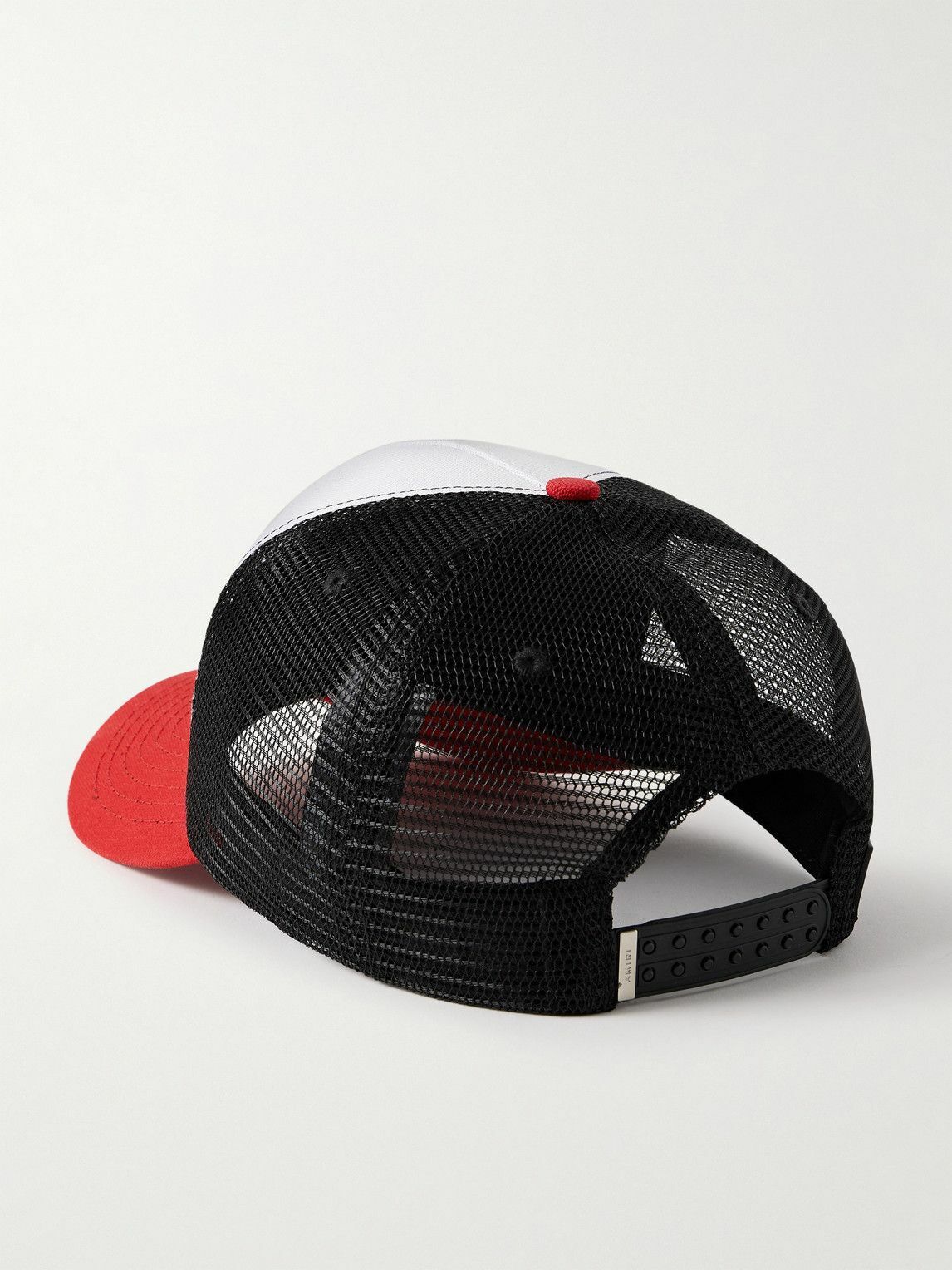 AMIRI - Appliquéd Leather-Trimmed Cotton-Canvas and Mesh Trucker Cap