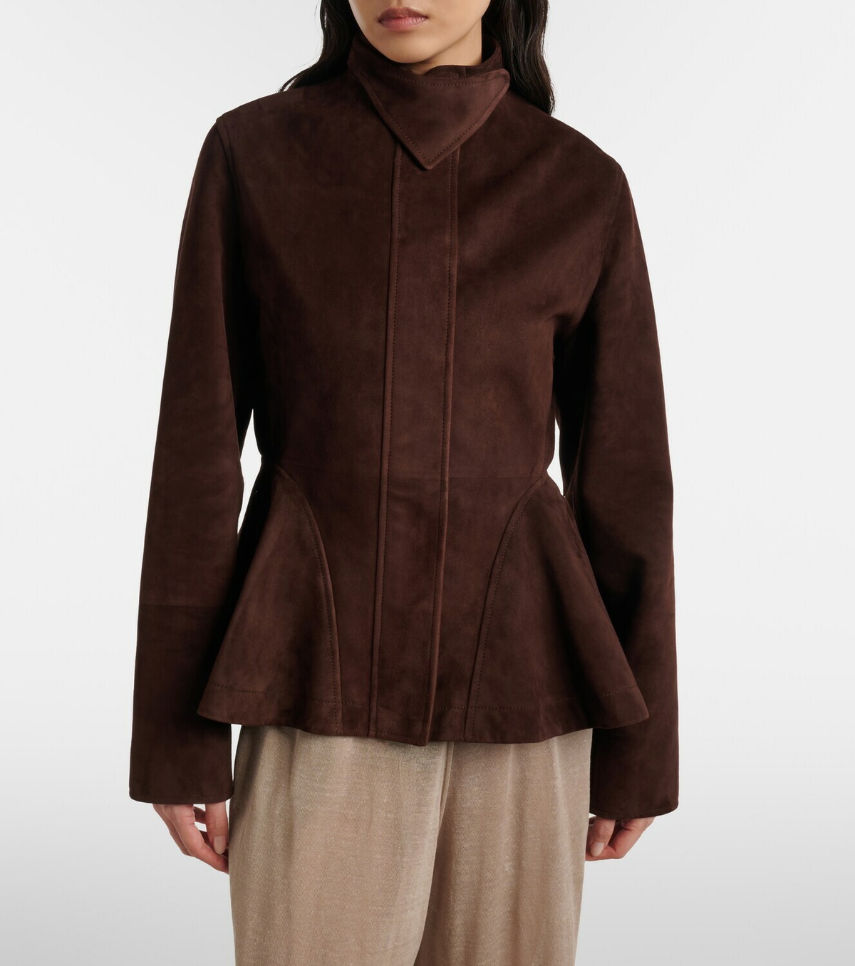 Alaïa Peplum suede jacket
