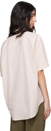 Commission Off-White & Red Banker Short Sleeve Shirt
