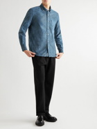 Altea - Button-Down Collar Garment-Dyed Cotton-Corduroy Shirt - Blue