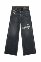 Diesel Relaxed Jeans Low Waist 1996 D-Sire, Black/Dark grey, Button fly