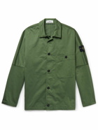 Stone Island - Logo-Appliquéd Cotton and Wool-Blend Overshirt - Green