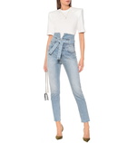 The Attico - High-rise slim paperbag jeans