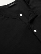 TOM FORD - Stretch Cotton-Jersey Henley T-Shirt - Black