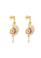 Anni LU Seaside 18kt Gold-plated Drop Earrings - Cream - One Size