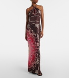 The Attico Printed silk maxi dress